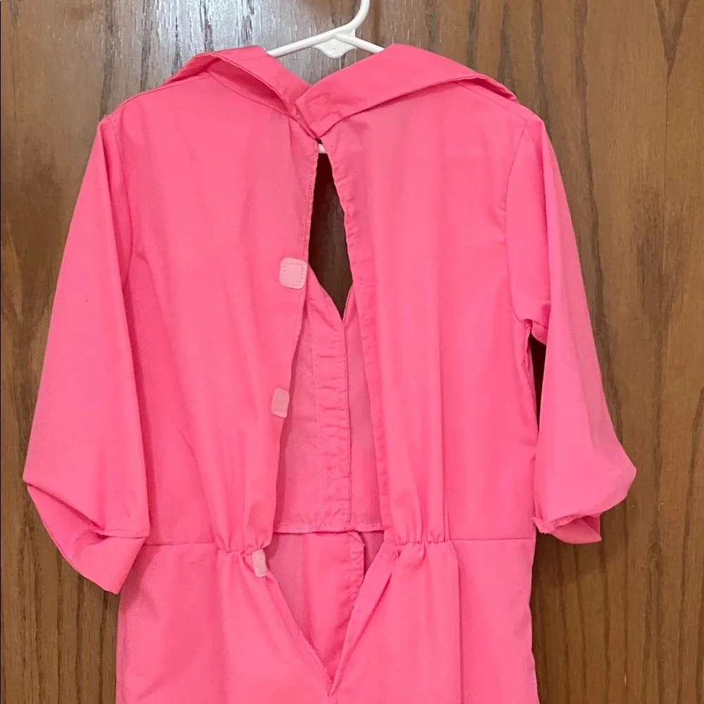 BARBIE UEC Girls Size Medium (7/8) Bright Pink Jumpsuit Costume with headband